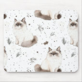 Adorable Niedlich Ragdoll Cat Winter Mousepad (Vorne)