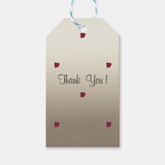 Adorable Niedlich , Red Ladybugs, leuchtend Geschenkanhänger (Vorderseite)