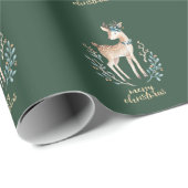 Adorable Niedlich Rentier Grün Frohe Weihnachten Geschenkpapier (Rolleneckpunkt)