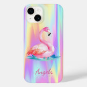 Adorable Niedlich rosa Flamingos Holographisch Case-Mate iPhone Hülle (Rückseite)