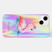 Adorable Niedlich rosa Flamingos Holographisch Case-Mate iPhone Hülle (Rückseite (Horizontal))