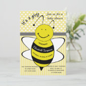 Adorable niedliche Bienendusche für Cartoon Einladung (Stehend Vorderseite)