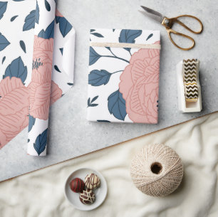 Adorable niedliche Blumen Rosa und Brautparty der  Geschenkpapier