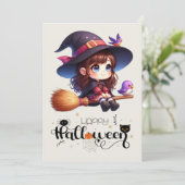 Adorable Niedliche Hexe mit 2 Vögeln, glückliches  (Stehend Vorderseite)