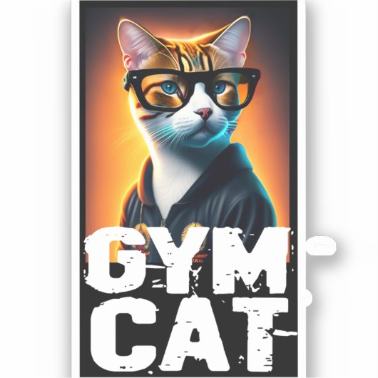 Adorable Niedliche Katze in Tracksuit Aufkleber (Vorderseite)