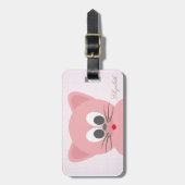 Adorable Niedliche Katze, Punkte - Personalisiert Gepäckanhänger (Vorderseite vertikal)