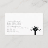 Adorable niedliche Katzenhaar-Logo Visitenkarte (Rückseite)