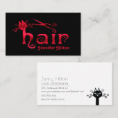 Adorable niedliche Katzenhaar-Logo Visitenkarte (Vorne/Hinten)