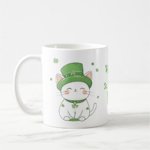 Adorable Niedliche Kawaii Cat St. Patrick's Day Ta Kaffeetasse
