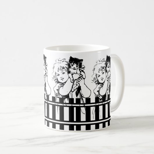 Adorable Niedliche kleine Mädchen und Niedliche kl Kaffeetasse (VorderseiteRechts)