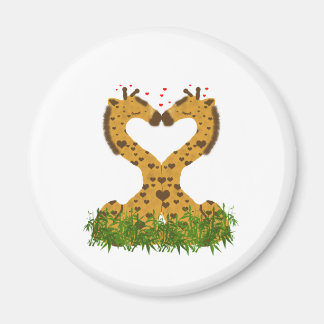 Adorable Niedliche Liebe Giraffen Herz geformt Küs Magnet