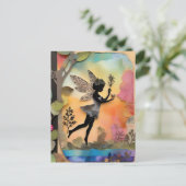 Adorable Niedliche Mixed Media Collage Postkarte (Stehend Vorderseite)