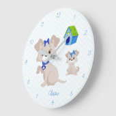 Adorable Niedliche Mommy Dog mit Welpe Große Wanduhr (Winkel)
