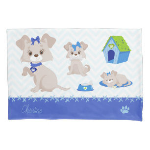 Adorable Niedliche Mommy Dog mit Welpen Kissenbezug