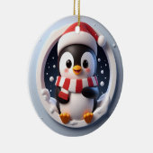 Adorable Niedliche Pinguin Burning Out Keramik Ornament (Rechts)