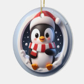 Adorable Niedliche Pinguin Burning Out Keramik Ornament (Links)