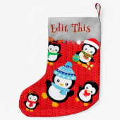 Adorable niedliche Pinguin Frohe Weihnachts-indivi Kleiner Weihnachtsstrumpf (Rückseite)