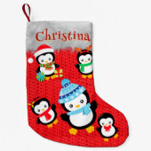 Adorable niedliche Pinguin Frohe Weihnachts-indivi Kleiner Weihnachtsstrumpf (Vorderseite)