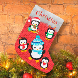 Adorable niedliche Pinguin Frohe Weihnachts-indivi Kleiner Weihnachtsstrumpf