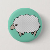 Adorable Niedliche Punkt Gray Sheep Button (Vorderseite)