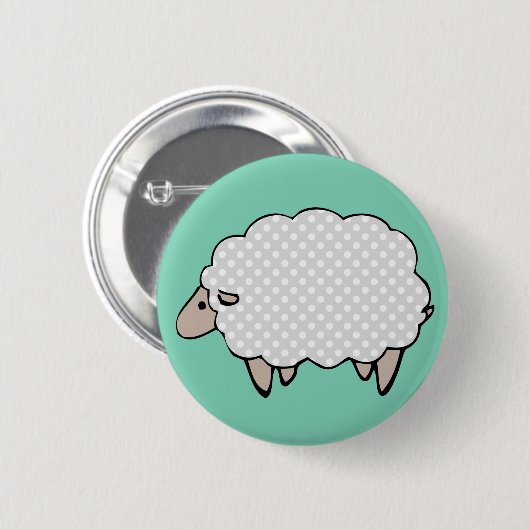 Adorable Niedliche Punkt Gray Sheep Button (Vorne & Hinten)