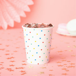 Adorable Niedliche Regenbogenfarben Polka Dot Birt Pappbecher