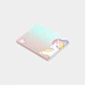 Adorable Niedliche Regenbogenhaube, Ombre -Persona Post-it Klebezettel (angewinkelt)