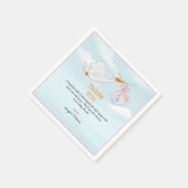 Adorable Niedliche Vögel tragen Mädchen Babydusche Serviette (Ecke)