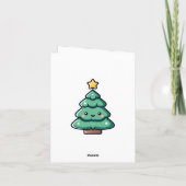 Adorable Niedliche Weihnachtsbaumfigur Feiertagskarte (Rückseite)
