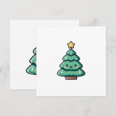 Adorable Niedliche Weihnachtsbaumfigur Feiertagskarte (Vorne/Hinten)