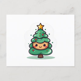 Adorable Niedliche Weihnachtsbaumfigur Feiertagspostkarte