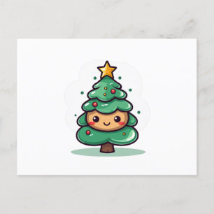 Adorable Niedliche Weihnachtsbaumfigur Feiertagspostkarte