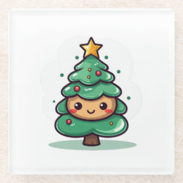 Adorable Niedliche Weihnachtsbaumfigur Glasuntersetzer