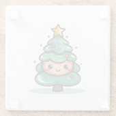 Adorable Niedliche Weihnachtsbaumfigur Glasuntersetzer (Rückseite)