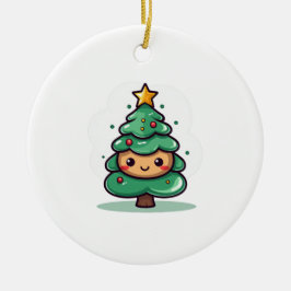 Adorable Niedliche Weihnachtsbaumfigur Keramik Ornament