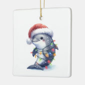 Adorable Niedliche Weihnachtsdolphin Keramikornament (Links)