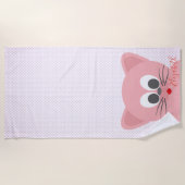 Adorable Niedliche Whimsical Cartoon Cat - Persona Strandtuch (Vorderseite)