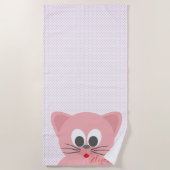 Adorable Niedliche Whimsical Cartoon Cat - Persona Strandtuch (Vorderseite)