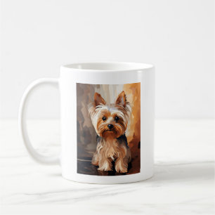 Adorable Niedliche Yorkie Terrier Acrylic Painting Kaffeetasse