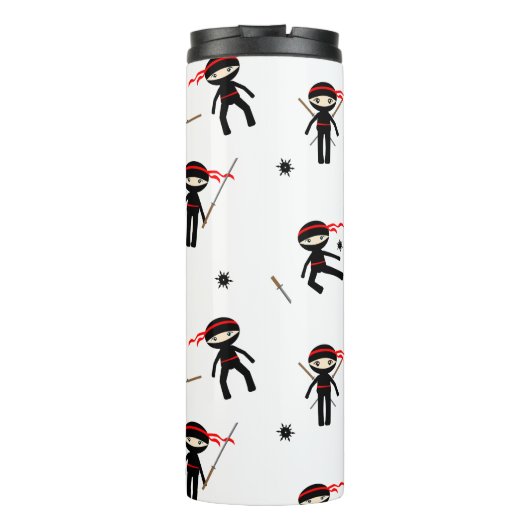 Adorable Ninja Muster Thermosbecher (Rückseite)