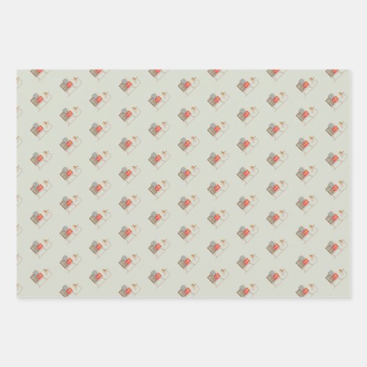 Adorable Nordic Christmas Sled und Branch Geschenkpapier Set (Vorderseite)