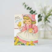 Adorable Oaster Little Girl Postkarte (Stehend Vorderseite)