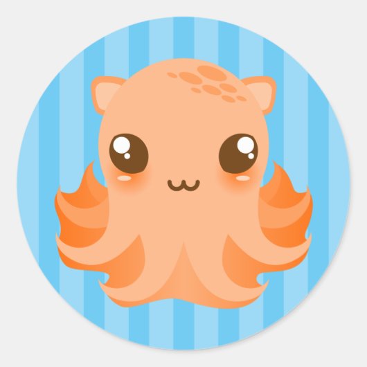 Adorable Octopus - Niedliche Kawaii Stickers (Vorderseite)