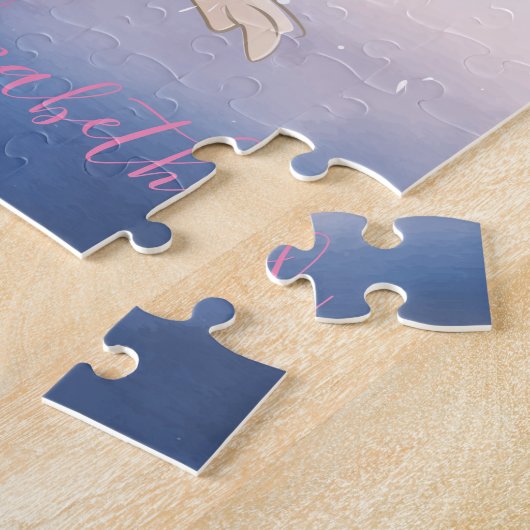 Adorable Ombre Niedlich Flamingo Puzzle (Seite)