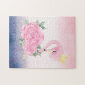 Adorable Ombre Niedlich Flamingo Puzzle (Horizontal)