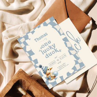 Adorable "One Lucky Duck" 1st First Birthday Einladung