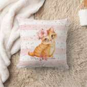 Adorable Orange Baby Cat Illustration Girl Kinderz Kissen (Decke)
