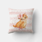 Adorable Orange Baby Cat Illustration Girl Kinderz Kissen (Rückseite)
