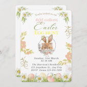 Adorable Orange Cat Bunny Oaster individuell einst Einladung (Vorne/Hinten)