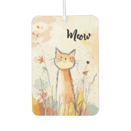 Adorable Orange Cat Illustration Personalisiert Autolufterfrischer